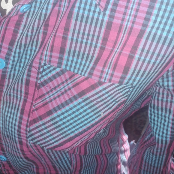 EUC·A fine mess | plaid fitted turquoise magenta - Picture 7 of 7